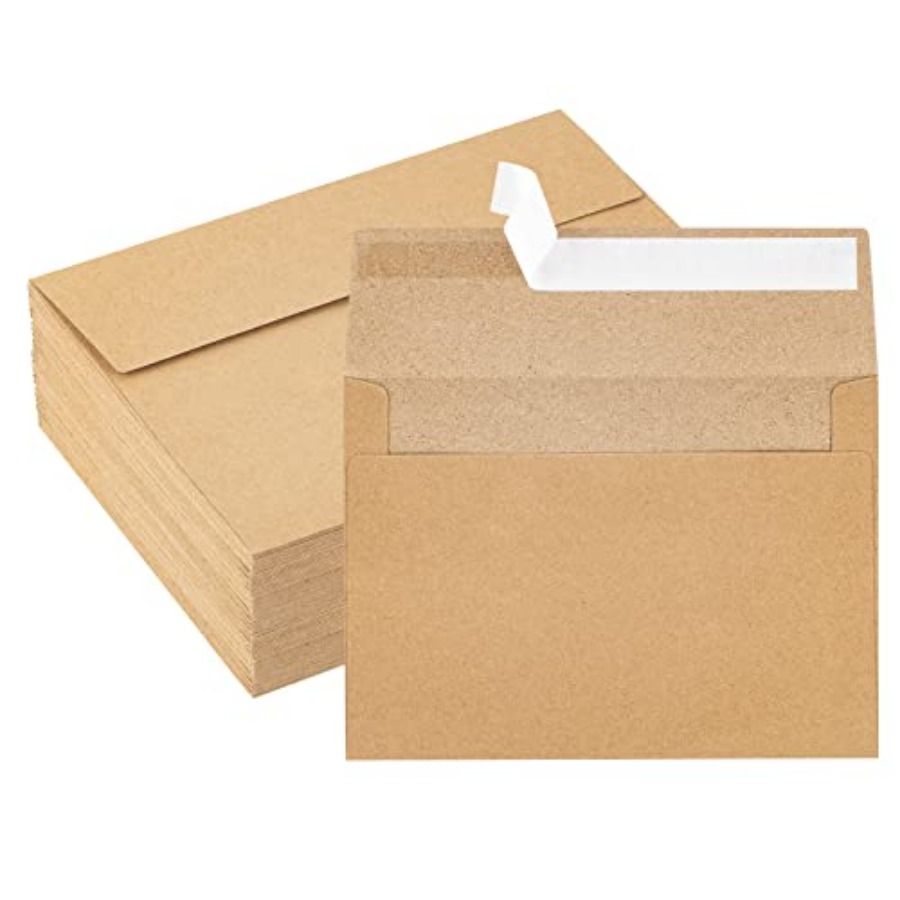 Letter Envelope Kraft - Kraft Paper Envelopes, 50 Pack, 5