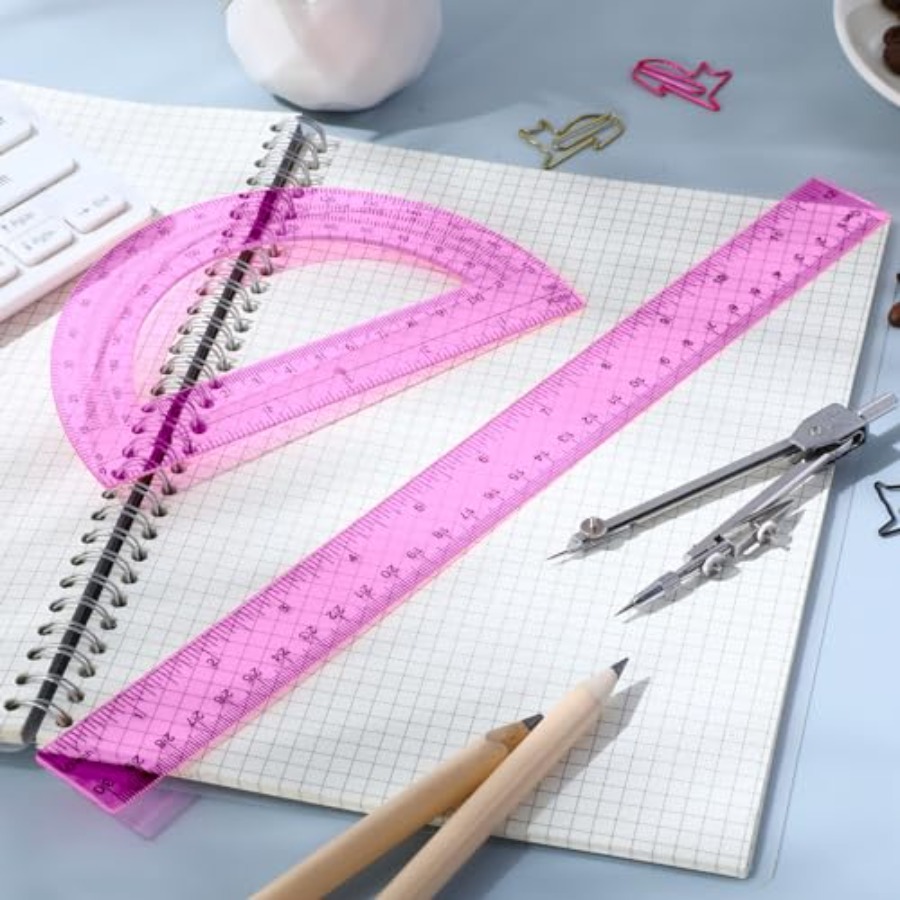 3 Pcs Plastic Ruler 6 Inch Pro – обзор и цена Compass Geometry Set
