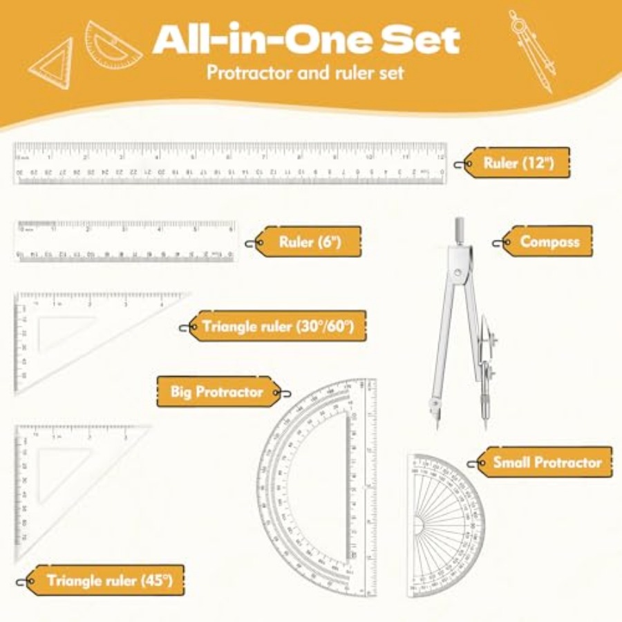 Geometry Set - 7Pcs Geometry K – обзор и цена Compass Geometry Set