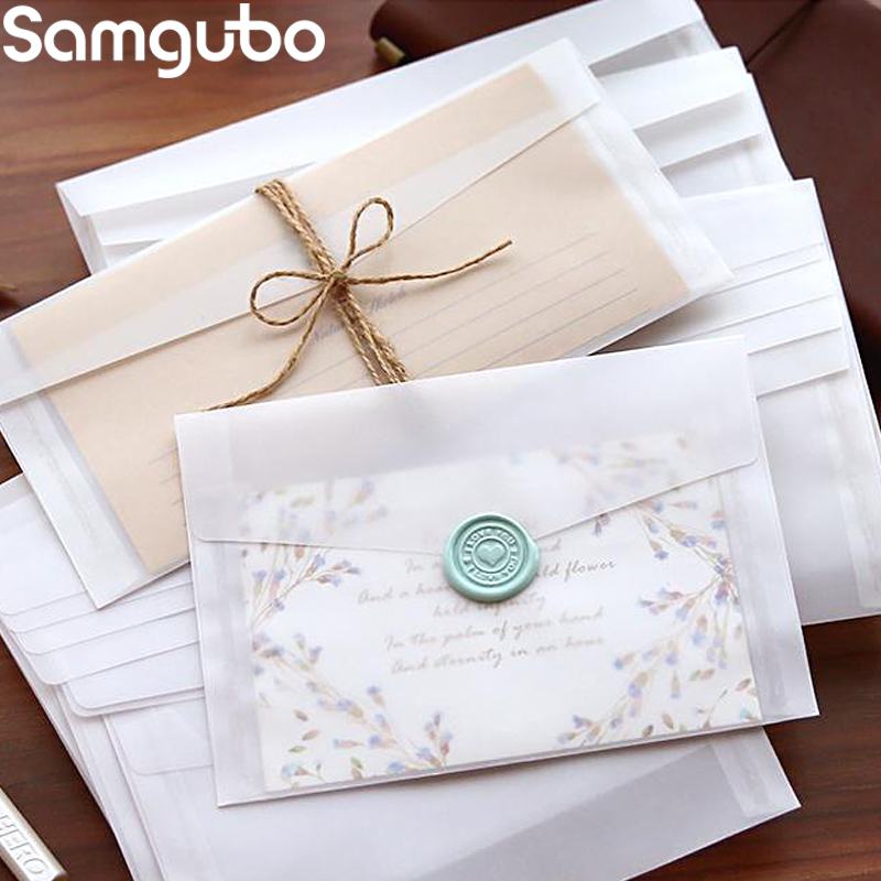 10pcs/lot Custom Transparent E – обзор и цена Letter Envelope Kraft