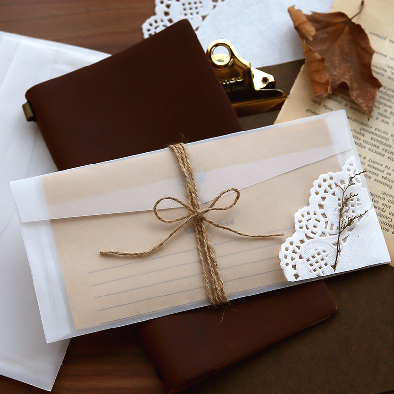 10pcs/lot Custom Transparent E – обзор и цена Letter Envelope Kraft