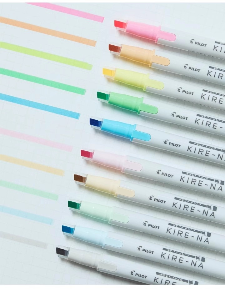 PILOT KIRE-NA Highlighter Pen  – обзор и цена Highlighter Set Pastel