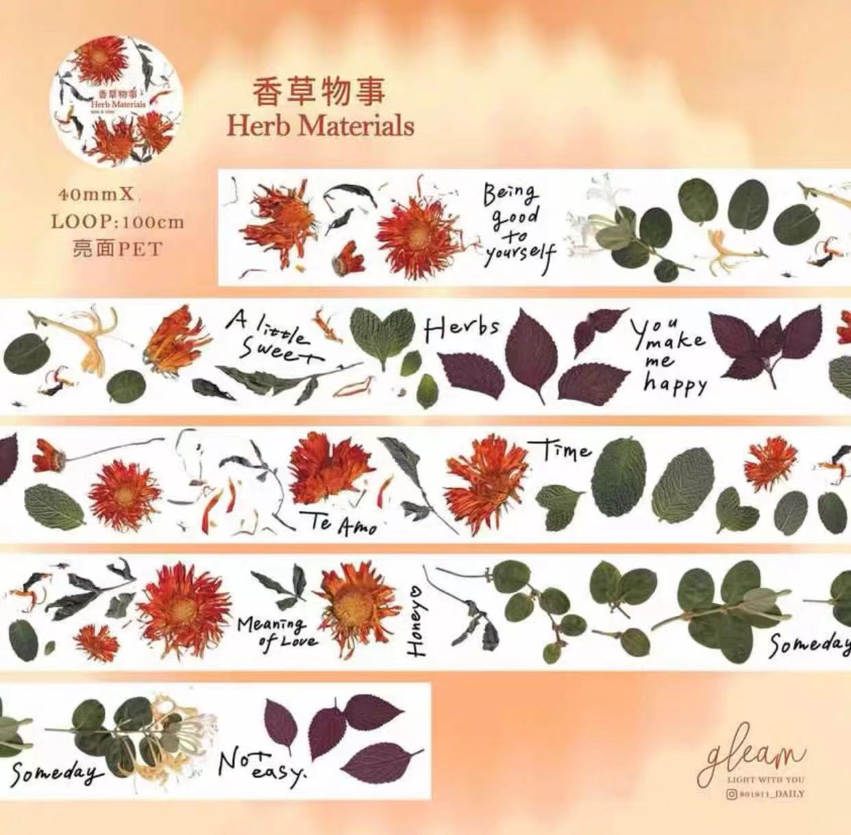 Gleam Vintage Minerals Herb Ma – обзор и цена Washi Tape Set