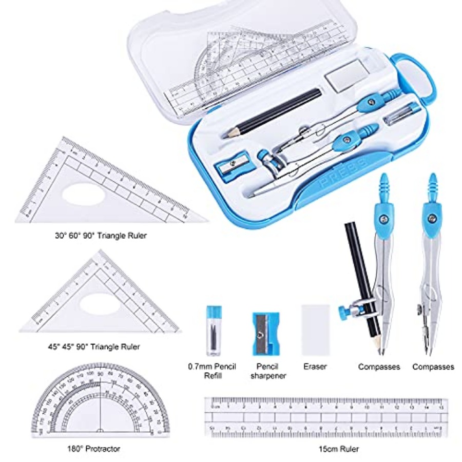 Math Geometry Kit Set 10 Piece – обзор и цена Compass Geometry Set