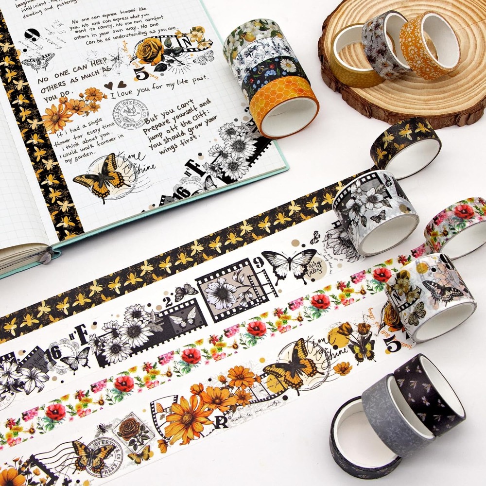 14 Rolls Vintage Bee Floral Bu – обзор и цена Washi Tape Set