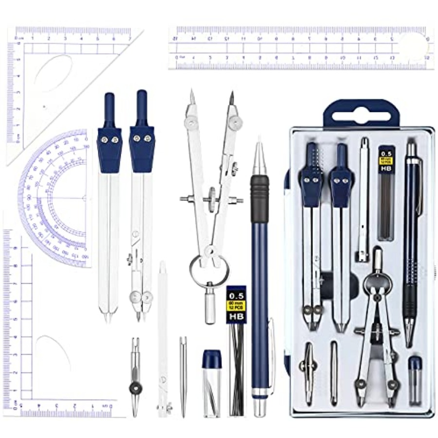 13 Pcs Geometry Set for Studen – обзор и цена Compass Geometry Set