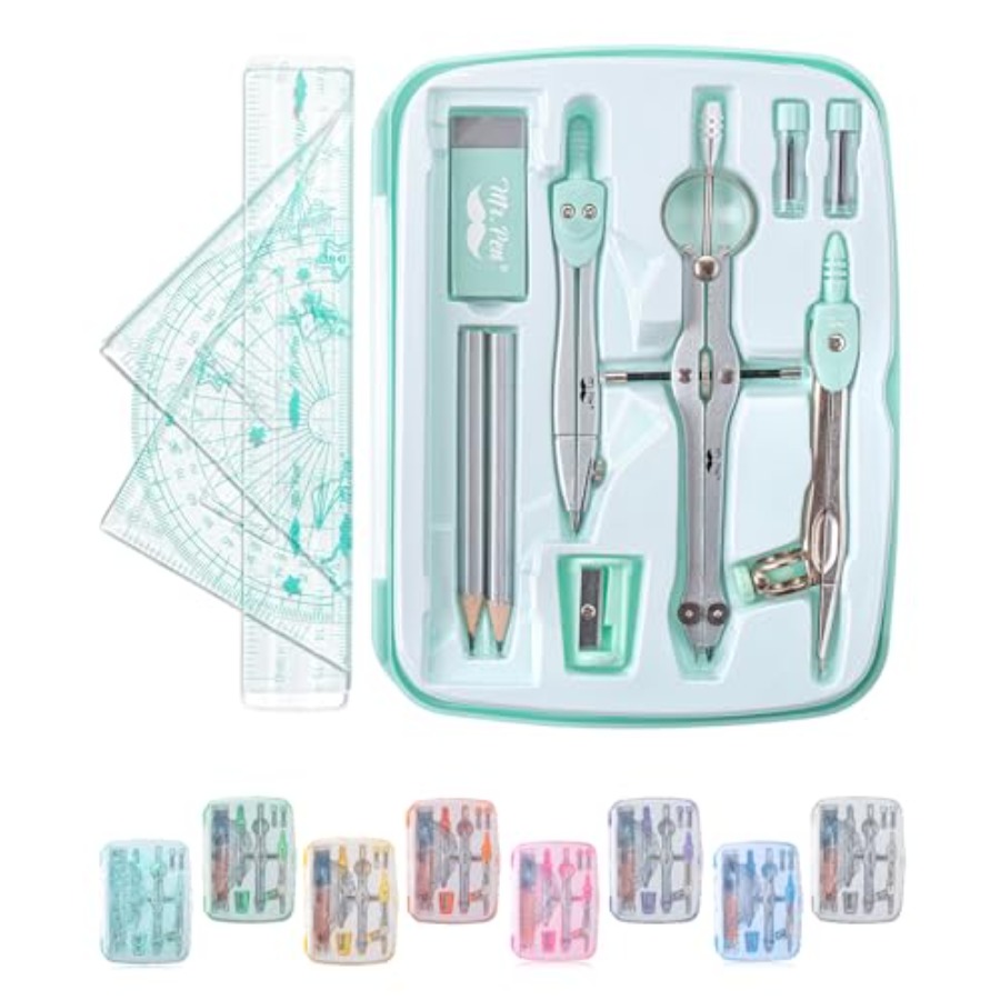 Geometry Set, 13 pcs, 3 Metal  – обзор и цена Compass Geometry Set