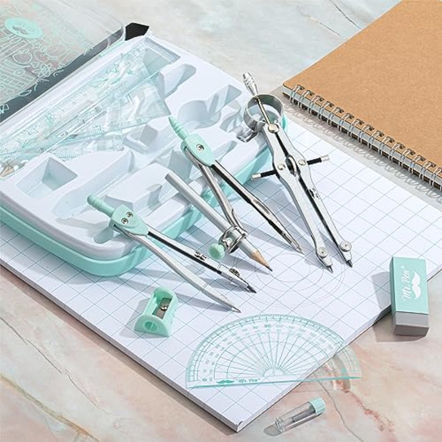 Geometry Set, 13 pcs, 3 Metal  – обзор и цена Compass Geometry Set