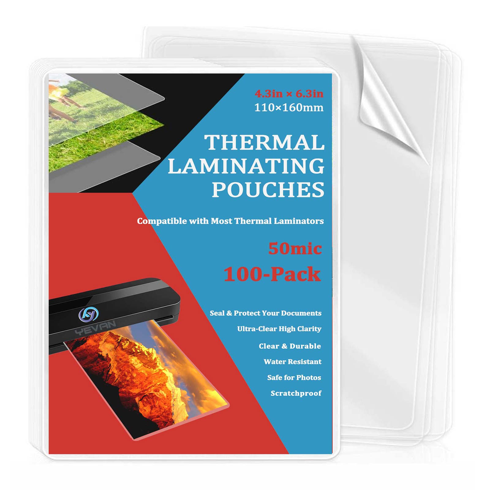 100 Sheets 4.3×6.3in Thermal L – обзор и цена Document Laminator Pouch