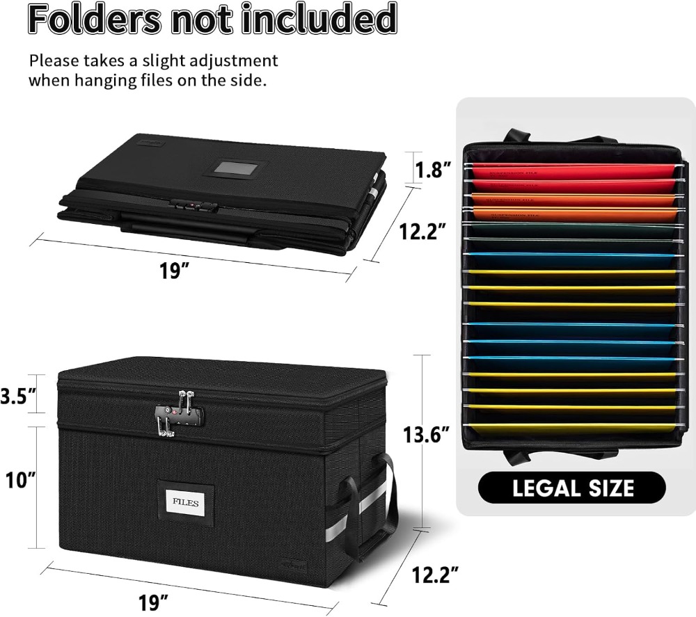 Large Fireproof Document Box w – обзор и цена File Folder Hanging